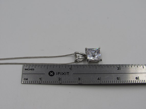 20" Sterling Silver Simple CZ Diamond Necklace Vi… - image 5