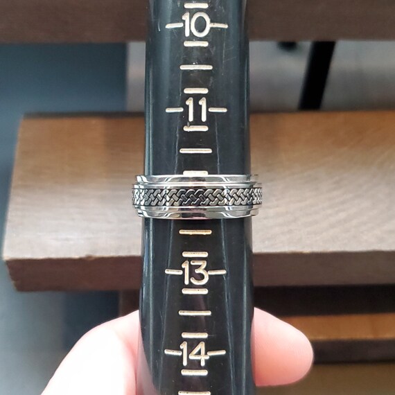 Size 12 Silver Tone Bight Celtic Pattern Spinner … - image 3