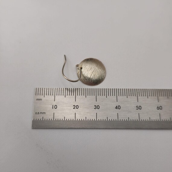 Sterling Silver Brushed Circle Dangle Earrings A2… - image 4