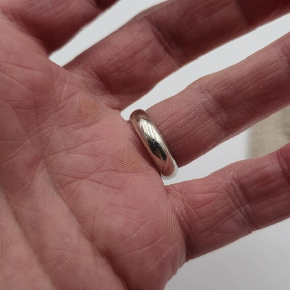 Size 7.5 Sterling Silver Solid Plain Ring A2443 - image 3
