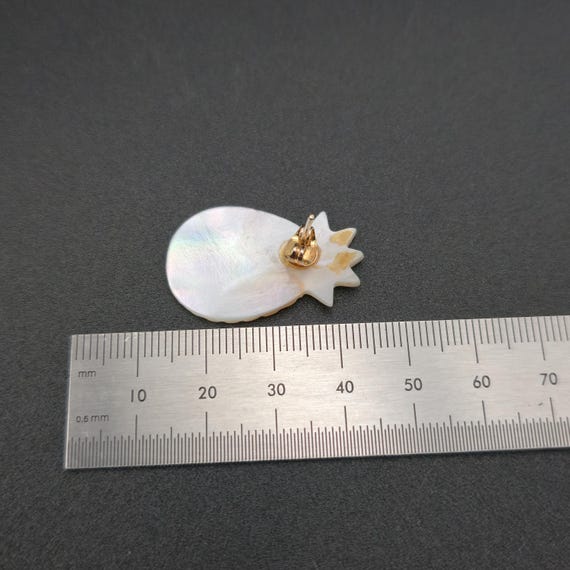 Gold Plated Carved Pattern Shell Pineapple Earrin… - image 4