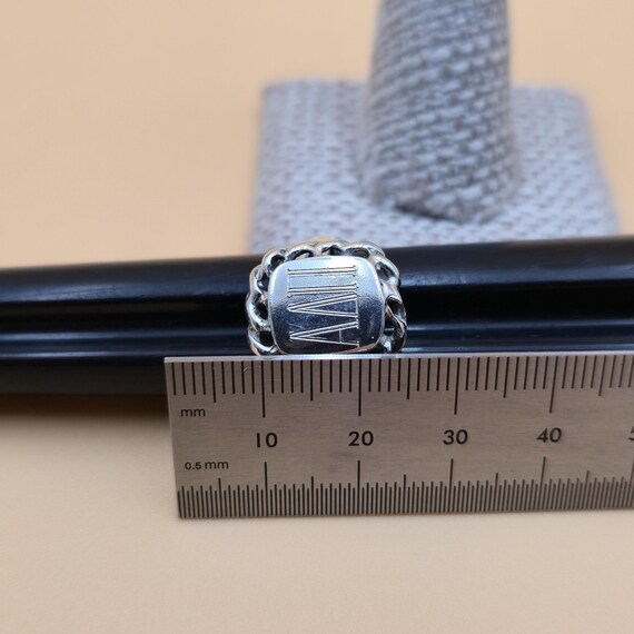 Size 7 Sterling Silver Alpha Lambda Pi Band Ring … - image 7