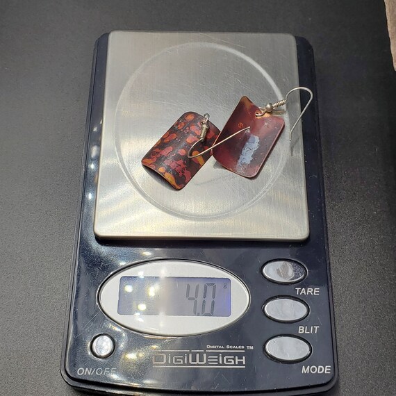 Sterling Silver & Copper Unique Pattern Dangle Ea… - image 5