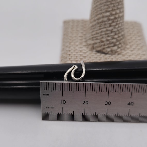 Size 8 Sterling Silver Rustic Rough Wave Ring A23… - image 5