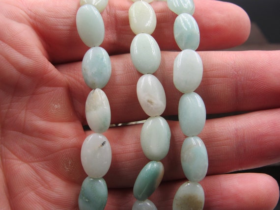 8" Sterling Silver Triple Light Blue Green Stone … - image 2