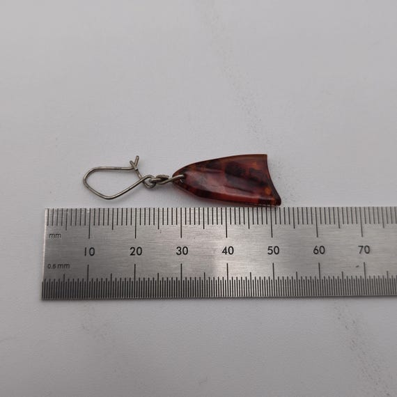 Sterling Silver Unknown Material Handmade Earring… - image 3