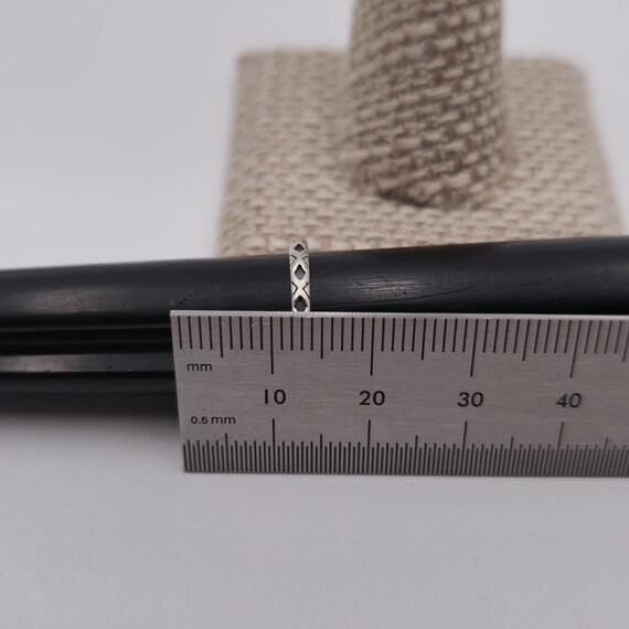 Size 5 Sterling Silver Unique Pattern Unisex Ring… - image 6