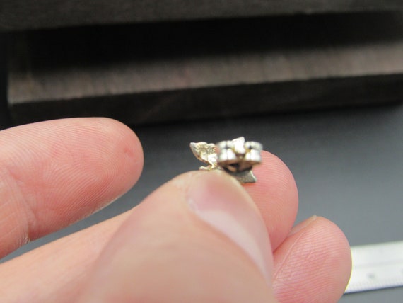 Sterling Silver Tiny Butterfly Rustic Stud Earrin… - image 4