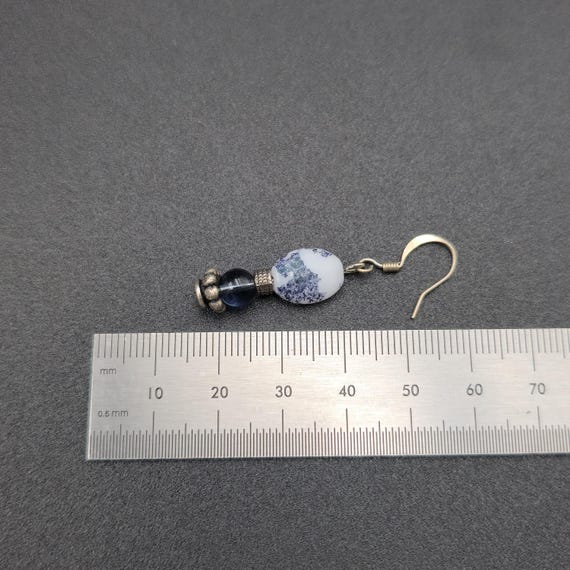 Silver Plated Worn Odd Handmade Dangle Earrings A… - image 4