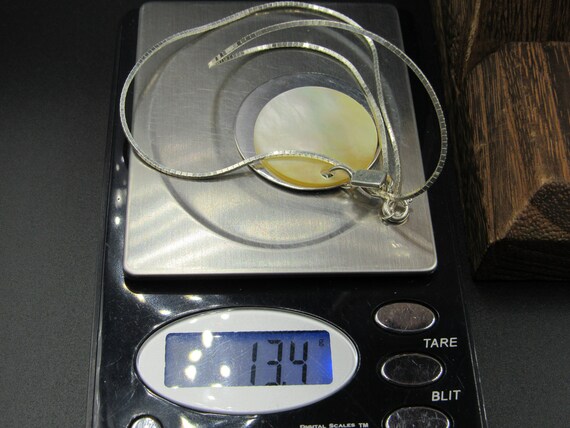 16" Sterling Silver Double Circle Shell Pendant N… - image 7
