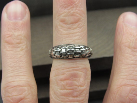 Size 6 Sterling Silver Weaved Pattern Band Ring V… - image 3