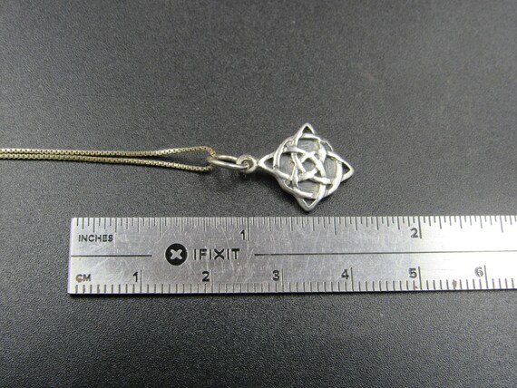 18" Sterling Silver Small Celtic Pattern Pendant … - image 5