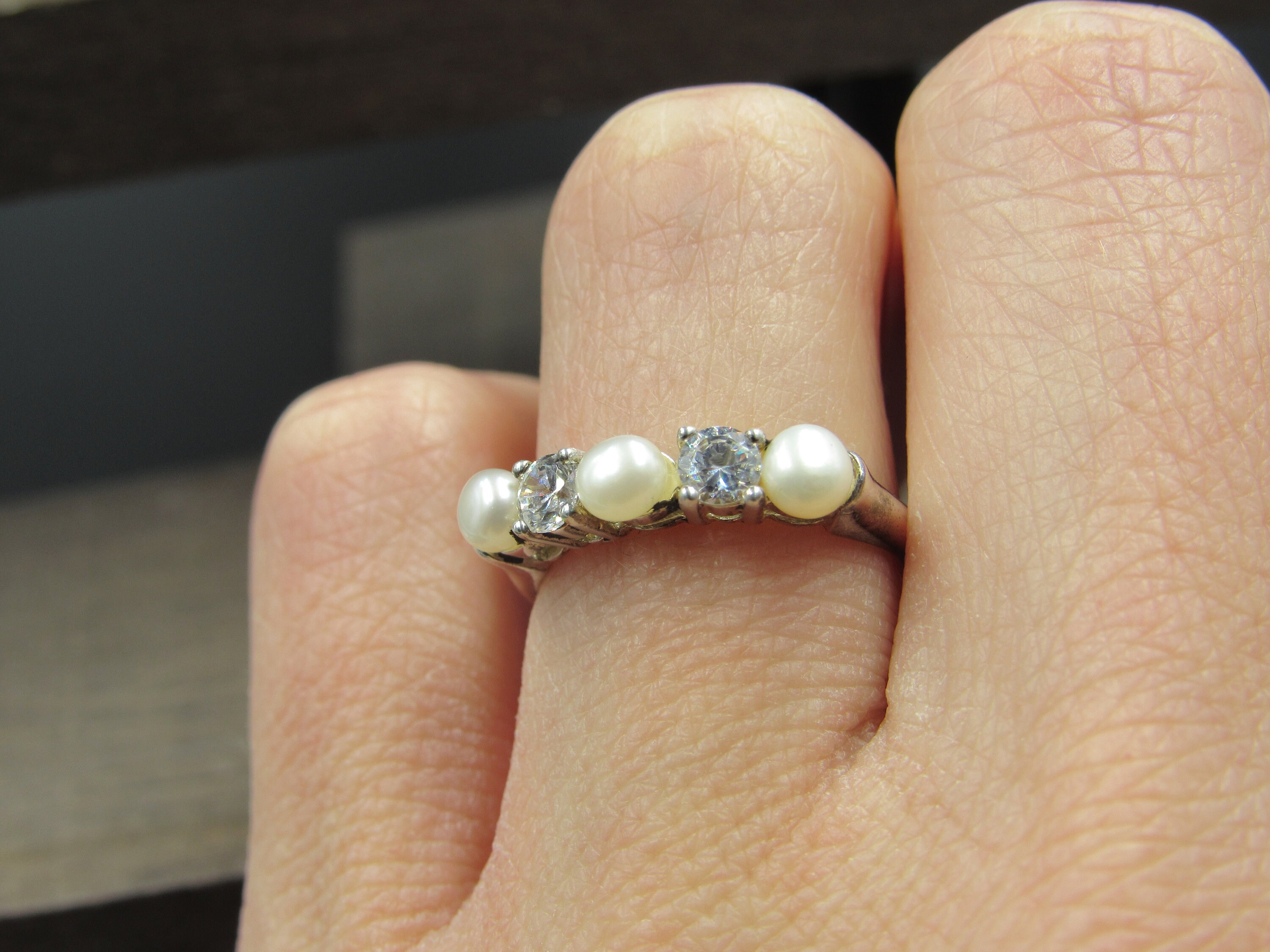 ★ SETUP-EXE★ LOGO PEARL SLEEVELESS SILVER 25SUMMER07EXE 925 Silver Ring / Pearl / Midi Stacking Rings / Womens Rings