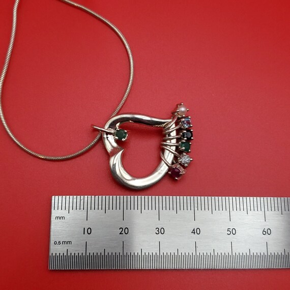 24 Inch 925 Sterling Silver Emerald Ruby Topaz Pe… - image 6