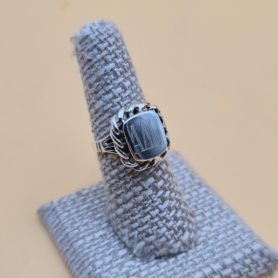 Size 7 Sterling Silver Alpha Lambda Pi Band Ring … - image 3