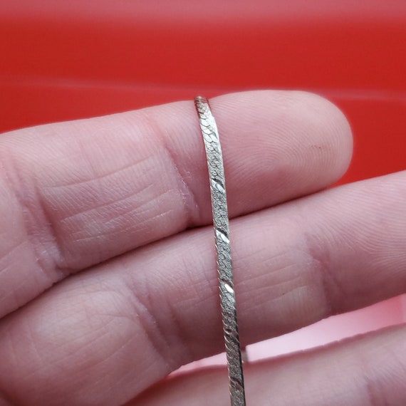 7 Inch 925 Sterling Silver Rustic Pattern Chain B… - image 1