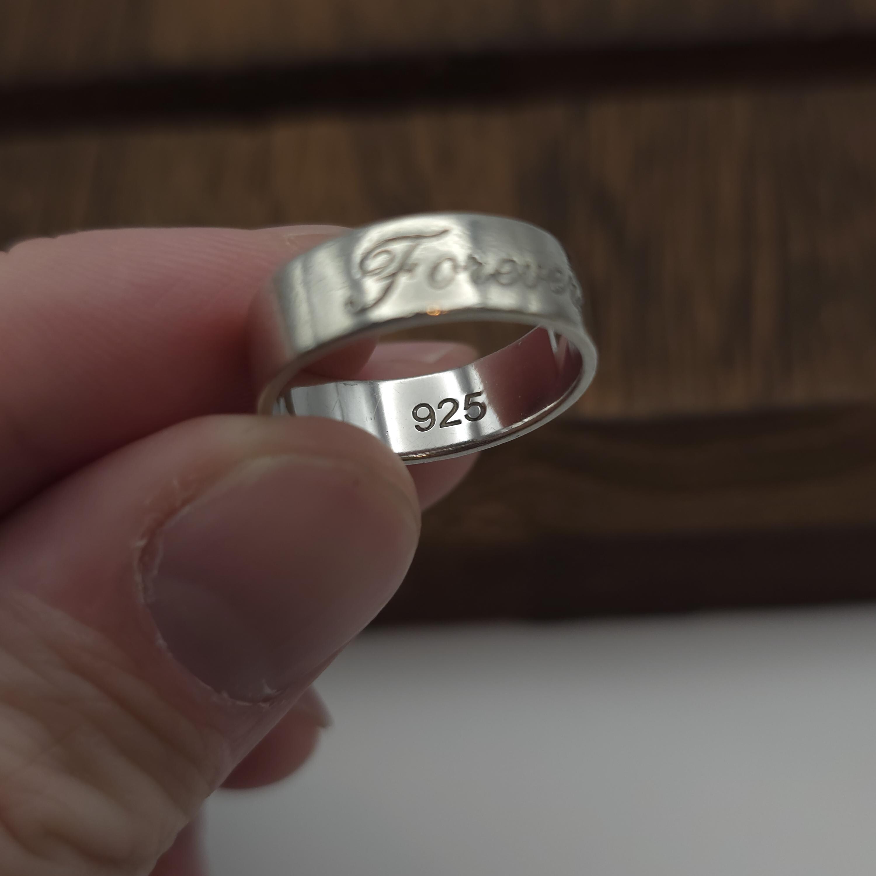 Size 8 Sterling Silver Forever Love Word Ring A932 - Etsy