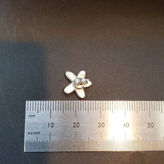 925 Sterling Silver Enamel Flower Crystal Stud Ea… - image 5
