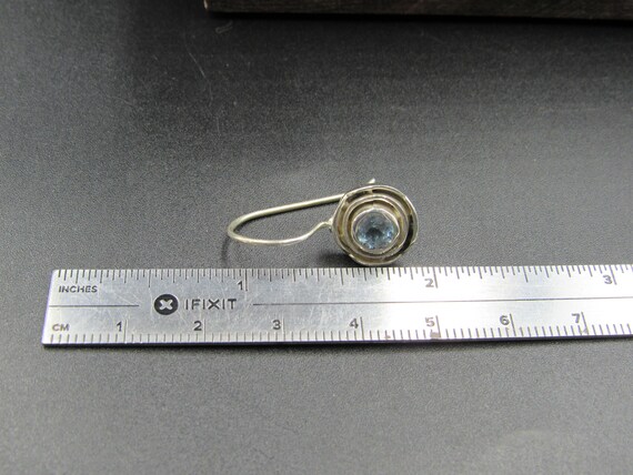 Sterling Silver Rustic Swirling Pattern Blue Topa… - image 4