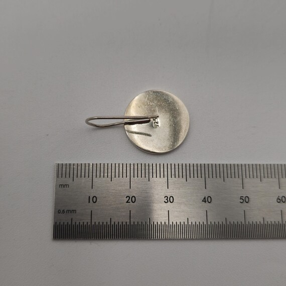 Sterling Silver Heavy Blank Circle Dangle Earrings A3762 View 4
