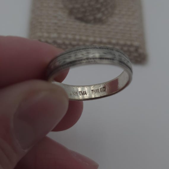 Size 10 Sterling Silver Scrolled Pattern Ring A16… - image 4