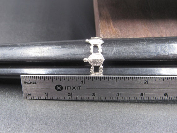 Size 7.5 Sterling Silver Multiple Turtle Band Rin… - image 7