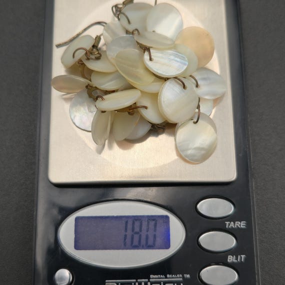 Copper Layered White Shell Long Dangle Earrings B… - image 5