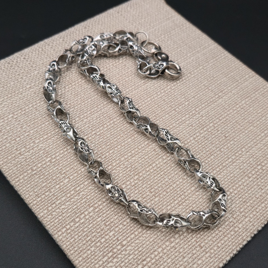 23 Inch Gothic Skulls Long Chain Necklace B1313 - Etsy