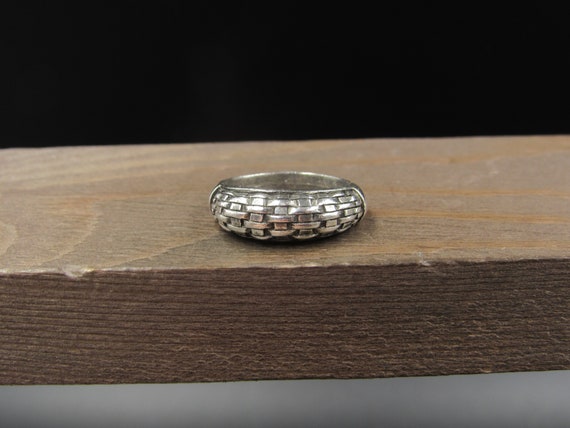 Size 6 Sterling Silver Weaved Pattern Band Ring V… - image 1