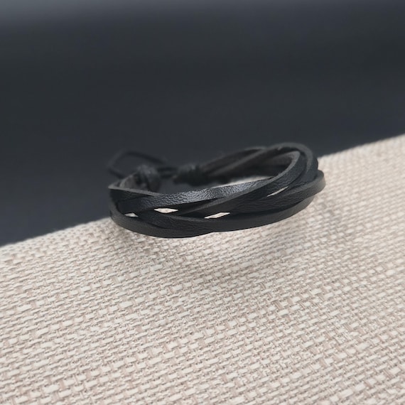 7 Inch Adjustable Multiple Strands Of Leather Bra… - image 2