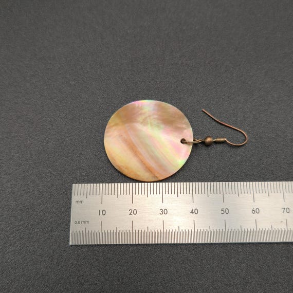 Copper Simple Round Shell Beach Dangle Earrings A… - image 4