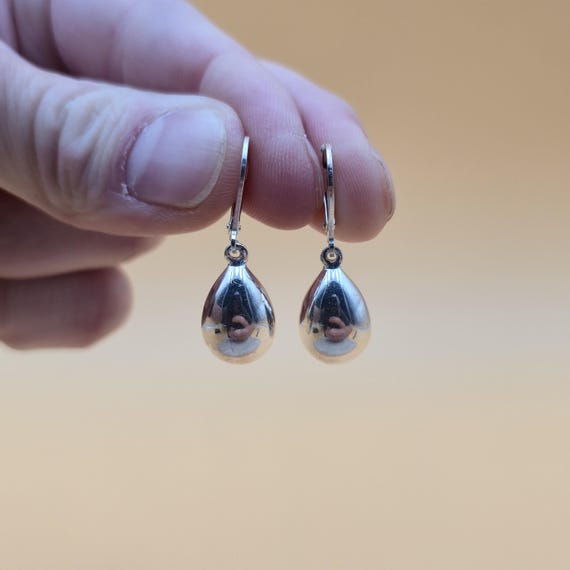 Sterling Silver Bright Simple Drop Dangle Earring… - image 1