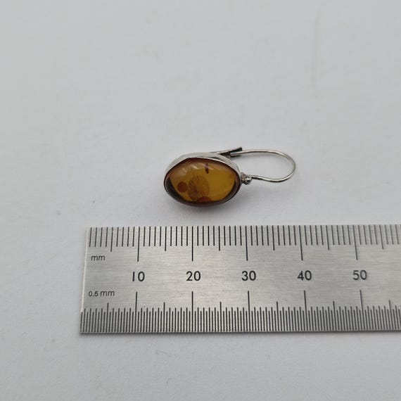 Sterling Silver Orange Material Simple Dangle Ear… - image 4