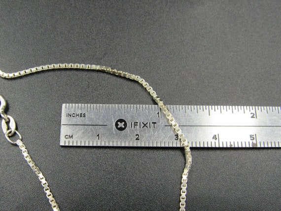 7 Inch Sterling Silver Simple Box Chain Bracelet - image 4