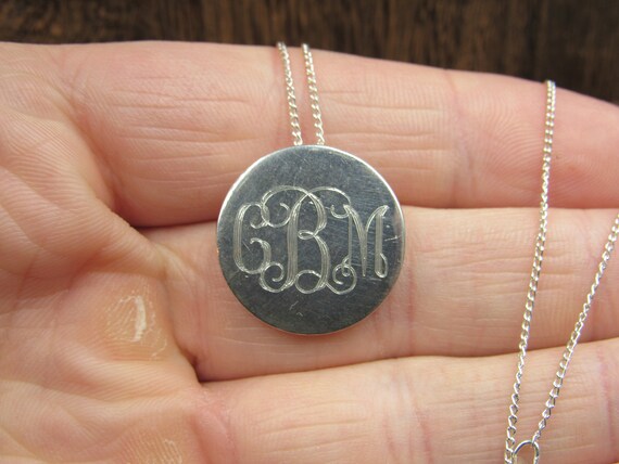 24 Inch Sterling Silver CBM Initials Pendant Neck… - image 2