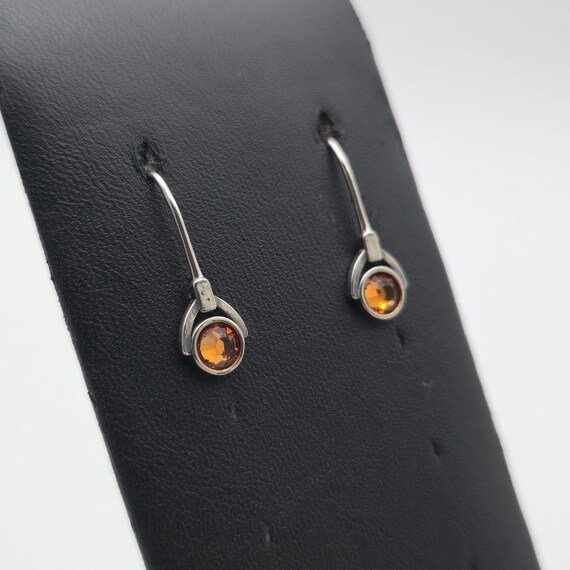 Sterling Silver Unique Crystal Dangle Earrings A4… - image 2