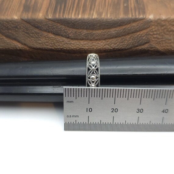 Size 9 Sterling Silver Cool Orb Pattern Filigree … - image 6