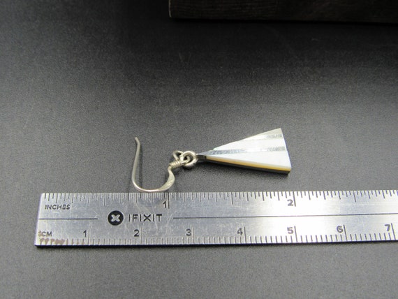 Sterling Silver Triangle Shell Dangle Earrings Vi… - image 5