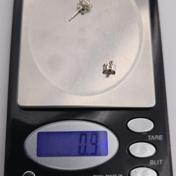 Sterling Silver Small Rectangle Cubic Zirconia St… - image 5