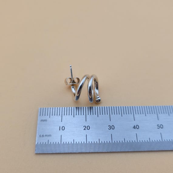 Sterling Silver Corkscrew Design Dangle Earrings … - image 6