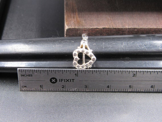 Size 7 Sterling Silver Unique Dot Pattern Heart L… - image 6