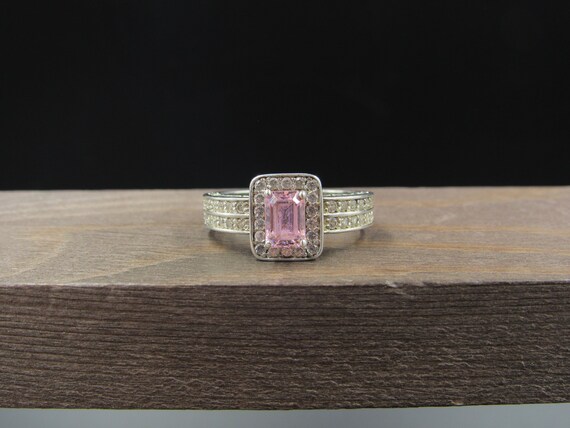 Sterling Silver Emerald Cut CZ Statement Ring - 1 Ct, Size 8.75, April Birthstone, Comfort Fit Band
