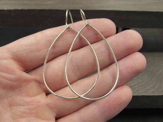 Sterling Silver Large Braided Style Hoop Earrings… - image 1