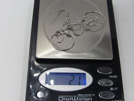 Sterling Silver Unique Pattern Dangle Earrings Vi… - image 5