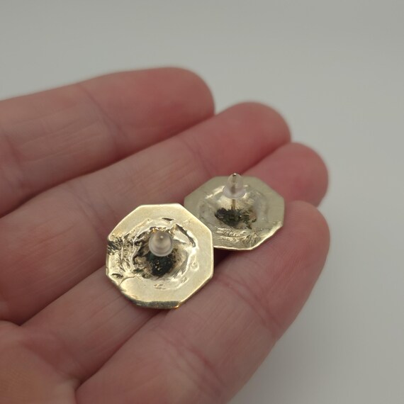 Sterling Silver Nature Flower Solid Stud Earrings… - image 3