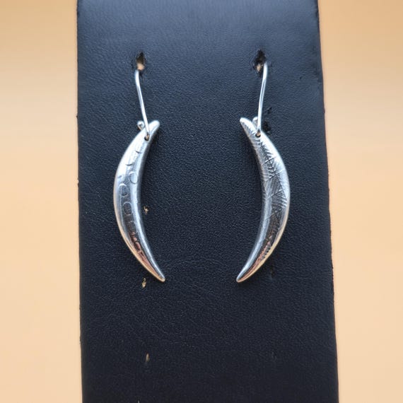 Sterling Silver Two Different Pattern Dangle Earr… - image 1