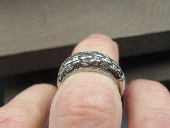 Size 6 Sterling Silver Weaved Pattern Band Ring V… - image 4