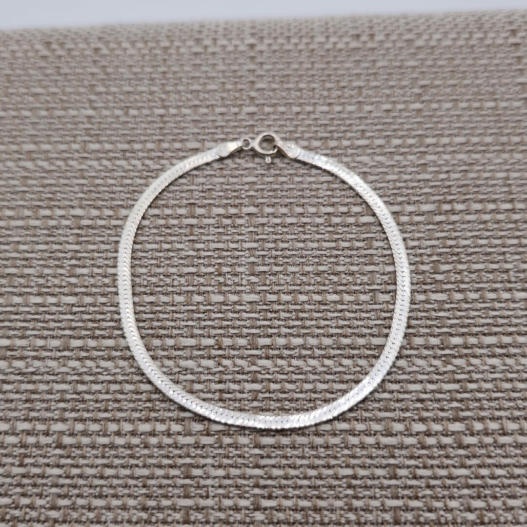 7 Inch Sterling Silver Simple Chain Bracelet B359 - Etsy