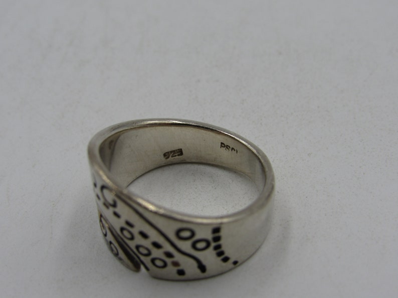 Size 5.75 Sterling Silver Unique Scrolled Band Ring Vintage Statement Engagement Wedding Promise Anniversary Bridal Cocktail Friendship