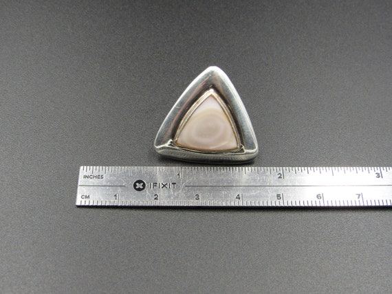 Sterling Silver Triangle Shell Inlay Earrings Vin… - image 5
